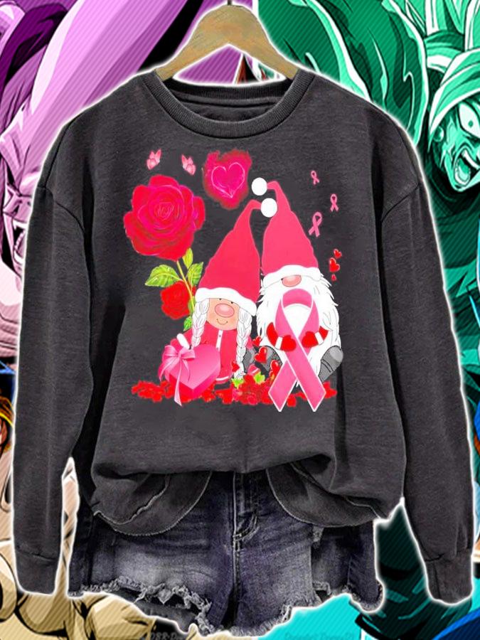 Couple Gnome Valentine Breast Cancer shirt sweatshirt