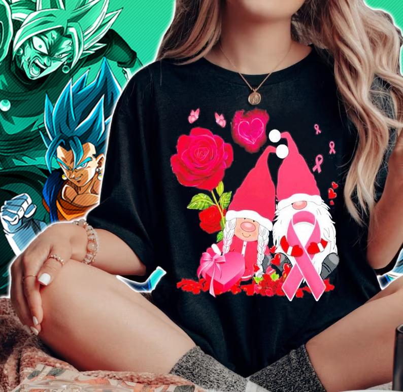 Couple Gnome Valentine Breast Cancer shirt woman shirt