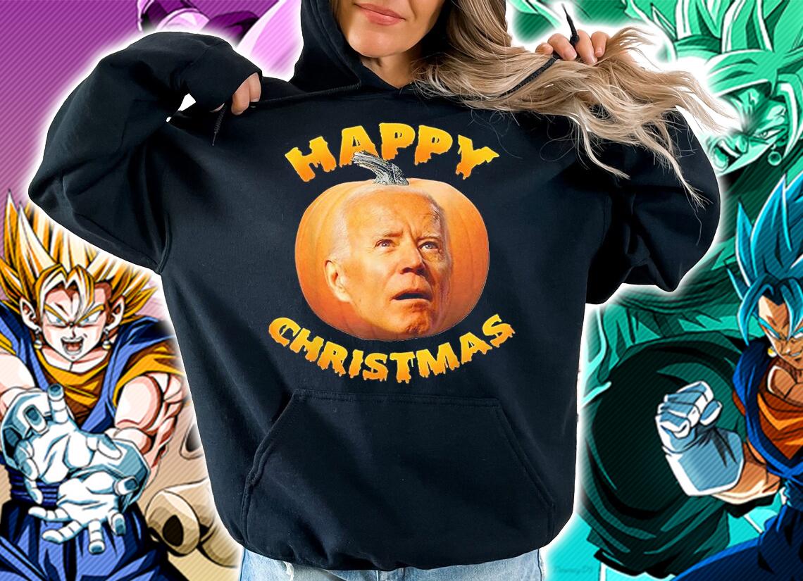 Funny Anti Joe Biden Happy Christmas Holiday Pumpkin T-Shirt hoodie