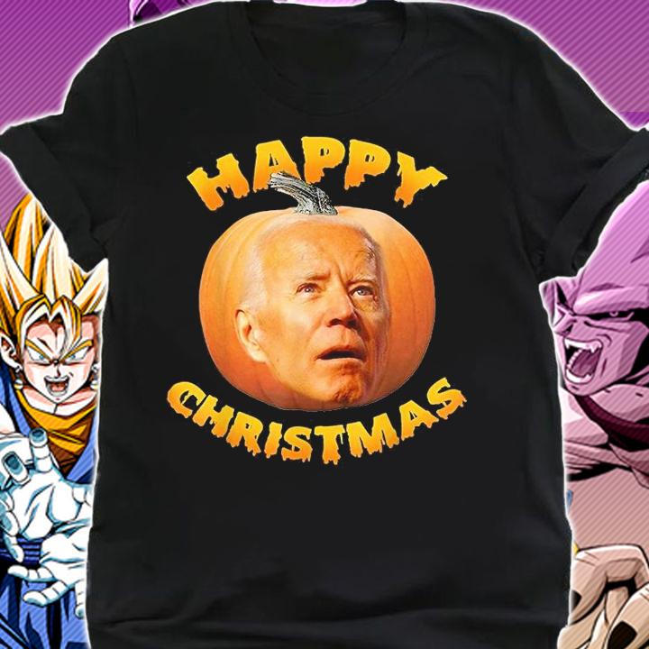 Funny Anti Joe Biden Happy Christmas Holiday Pumpkin T-Shirt shirt