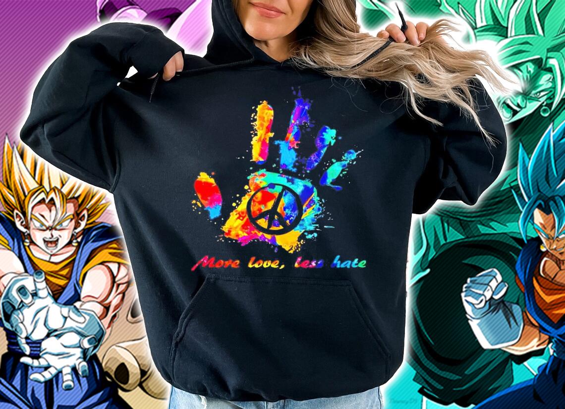 Hand print Hippie peace sign more love less hate shirt hoodie Hand print Hippie peace sign more love less hate shirt hoodie