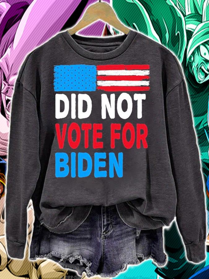 I Did Not Vote For Biden Funny Anti Biden Impeach Biden USA Flag shirt sweatshirt
