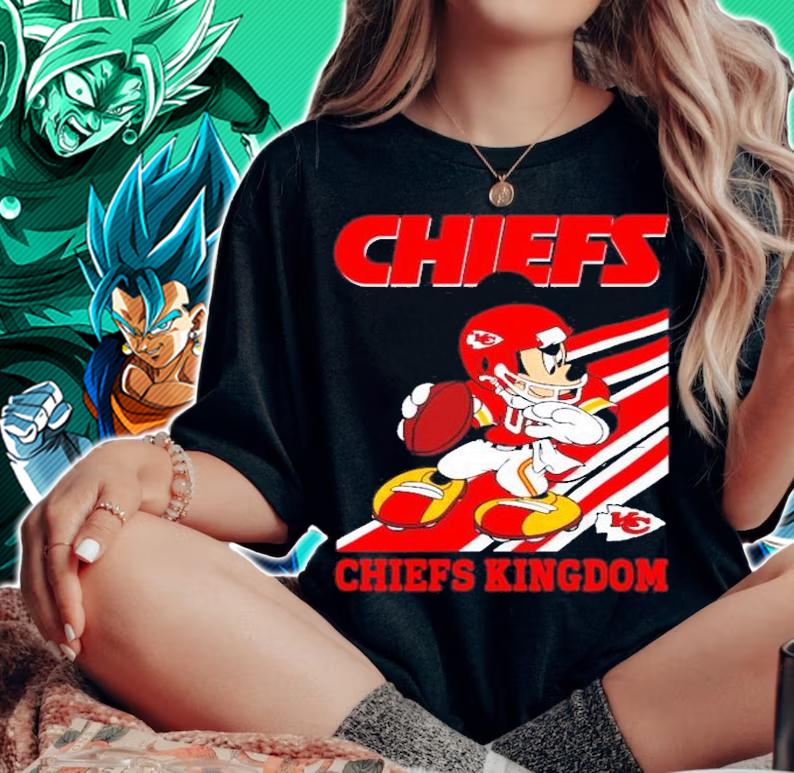 Kansas City Chiefs Slogan Chiefs Kingdom Mickey Mouse NFL shirt woman shirt