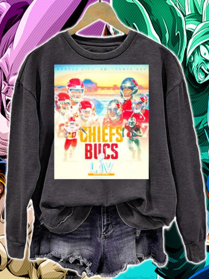 Kansas City Chiefs vs Tampa Bay Buccaneers Super Bowl 2021 poster shirt sweatshirt