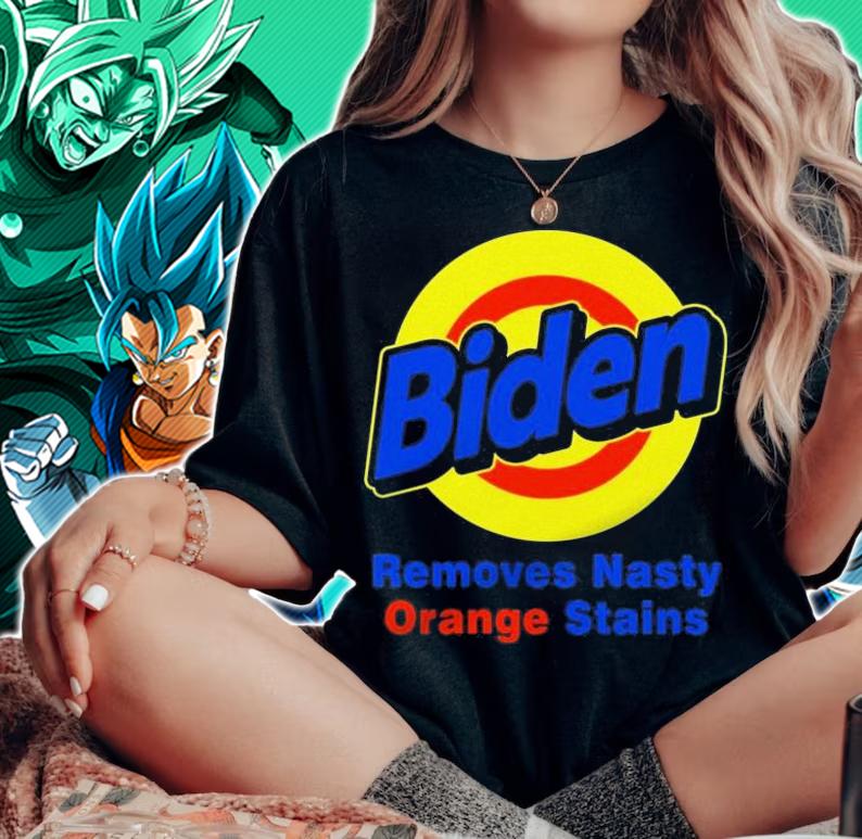 Biden Removes Nasty Orange Stains Vote Democrat t-shirt woman shirt