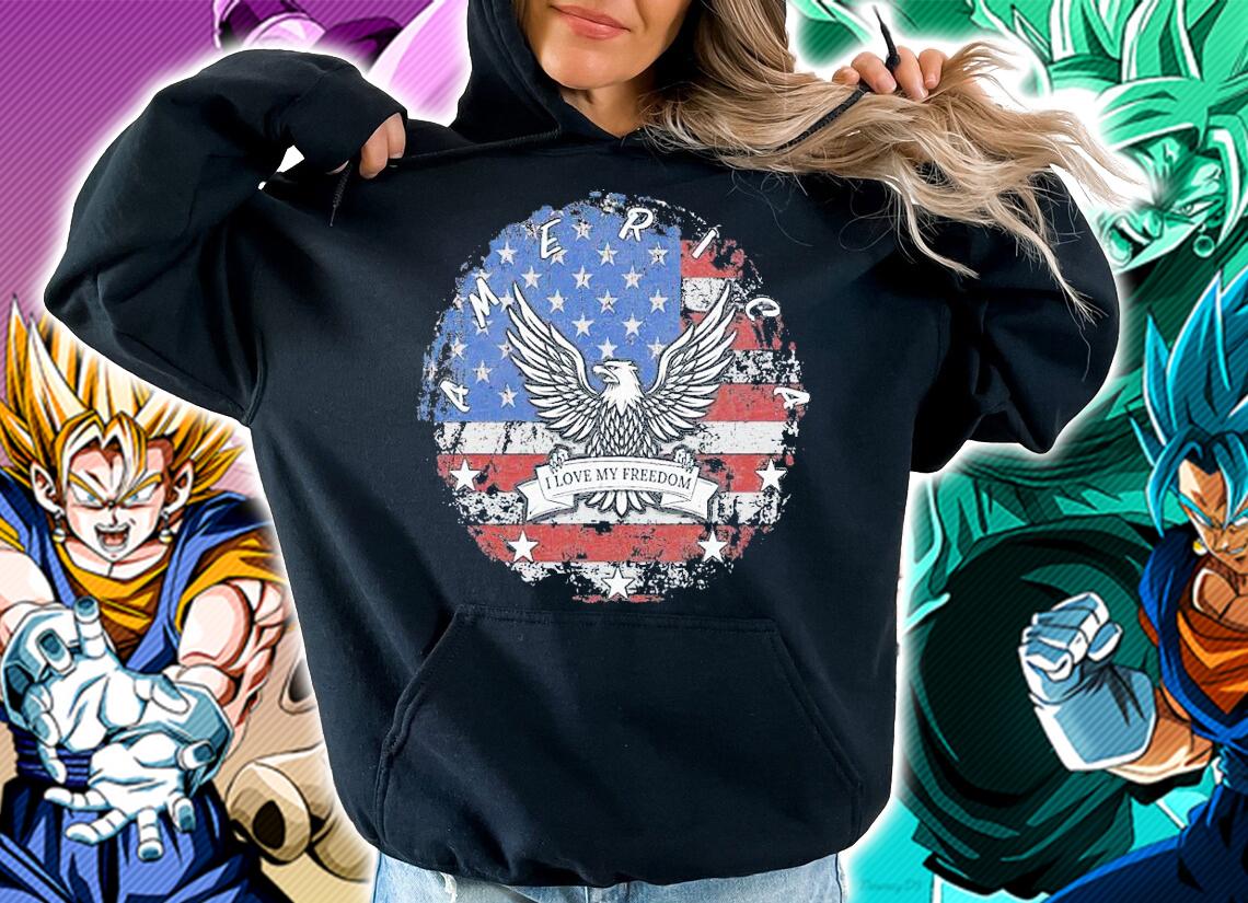 America Eagle Circle I love my freedom shirt hoodie