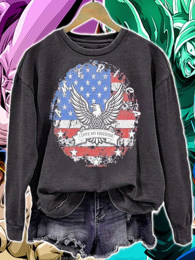 America Eagle Circle I love my freedom shirt sweatshirt