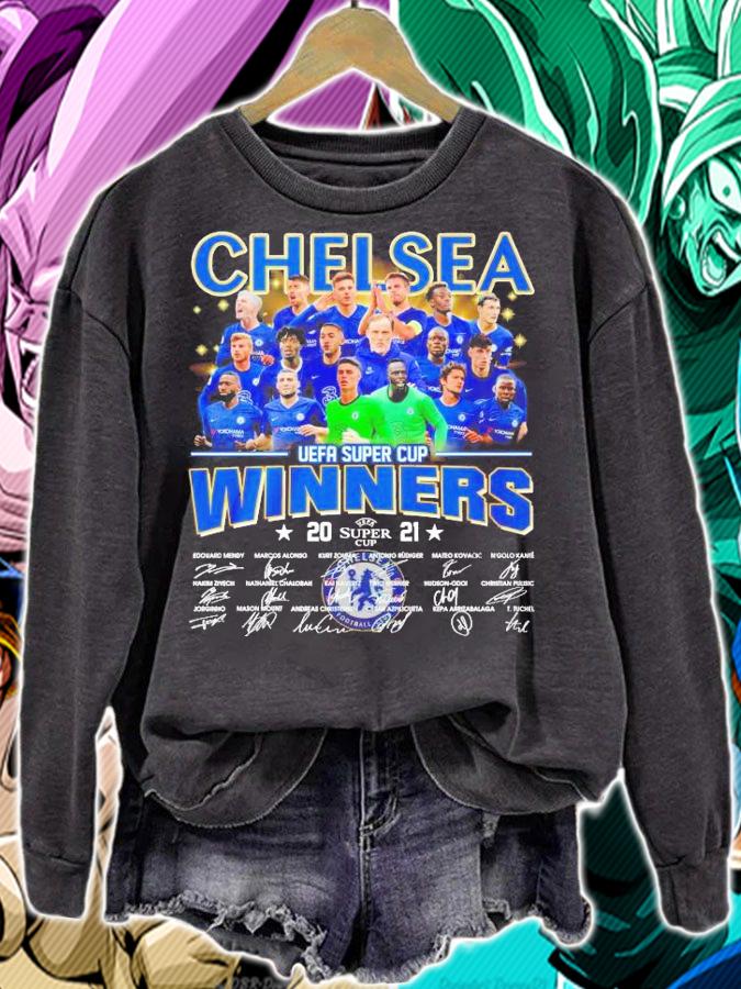 Chelsea UEFA Super Cup winners 2021 signatures T-shirt sweatshirt