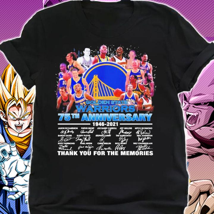 Golden State Warriors 75th anniversary 1946 2021 thank you for the memories shirt shirt