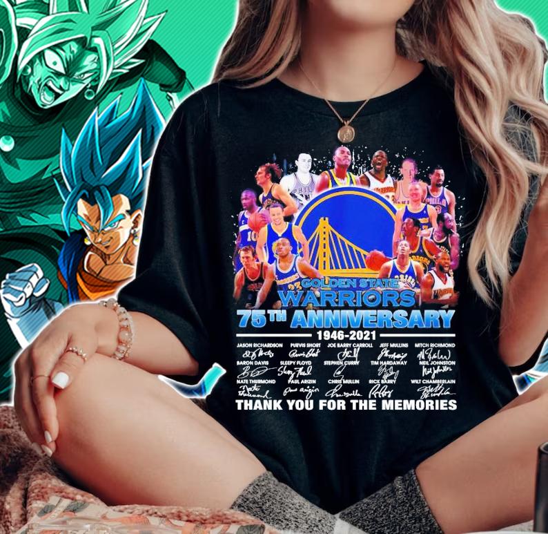 Golden State Warriors 75th anniversary 1946 2021 thank you for the memories shirt woman shirt