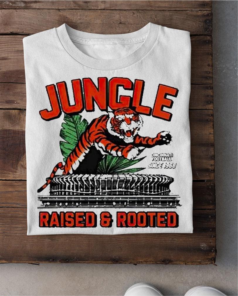 Jungle Cincinnati football since 1968 raised and rooted T-shirt shirt