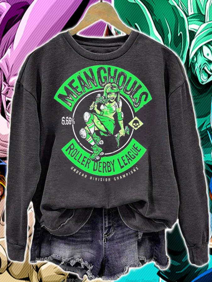 Mean ghouls roller derby league shirt sweatshirt