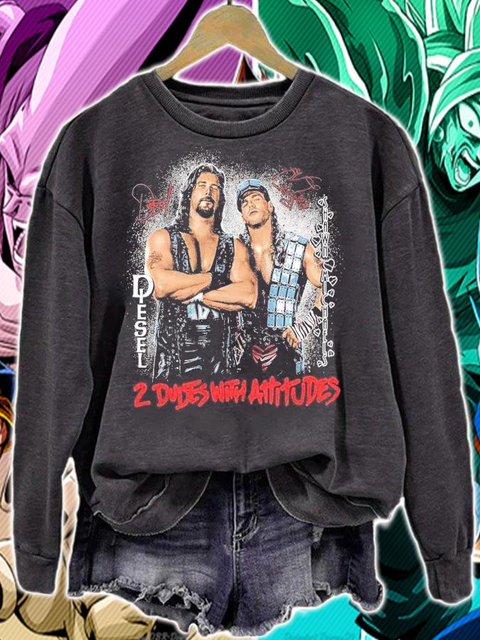 Shawn Michaels and Diesel 2 Dudes With Attitudes shirt sweatshirt
