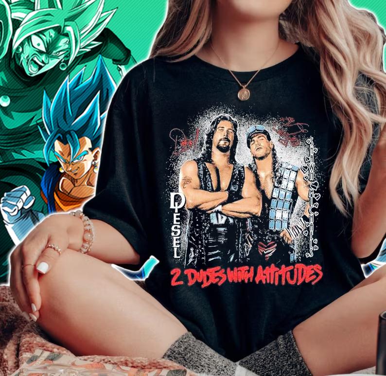 Shawn Michaels and Diesel 2 Dudes With Attitudes shirt woman shirt