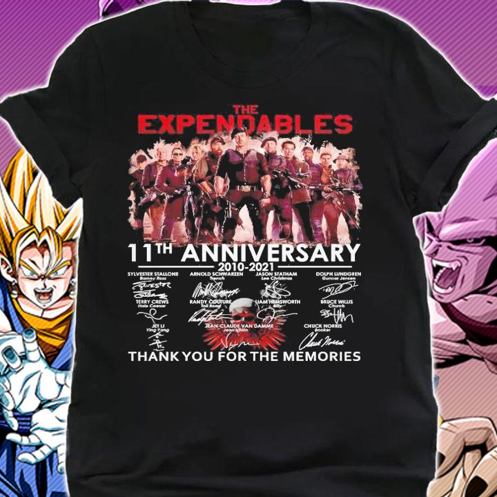 The Expendables 11th anniversary 2010 2021 thank you for the memories shirt shirt