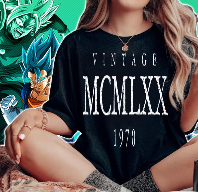 Vintage MCMLXX 1970 White 51St Birthday T-Shirt woman shirt