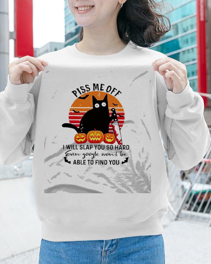 Murderous cat with knife piss me off i will slap you so hard even googke won't be able to find you vintage shirt sweatshirt