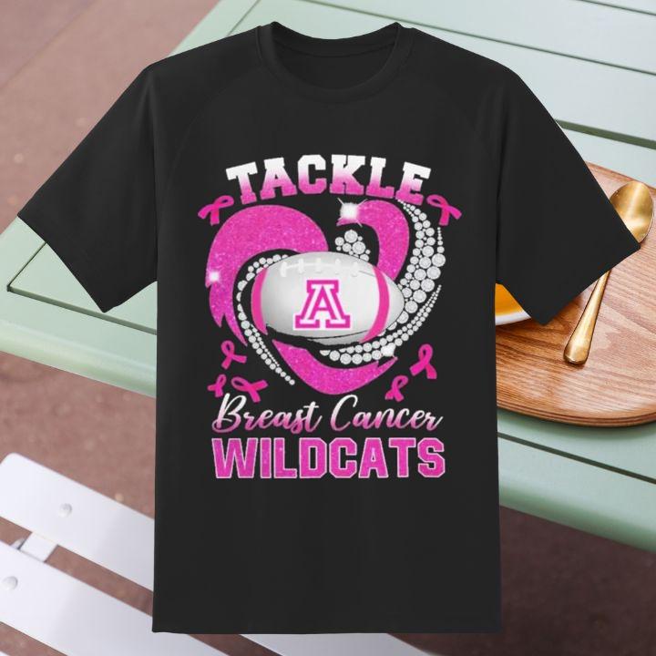 Arizona Wildcats Tackle Breast Cancer Awareness Diamond Heart T-Shirt