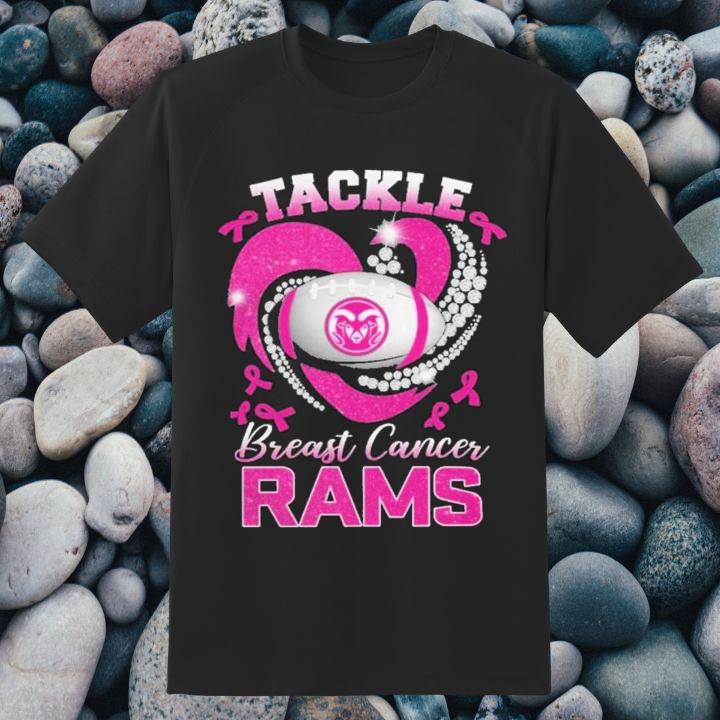 Colorado State Rams Tackle Breast Cancer Awareness Diamond Heart T-Shirt