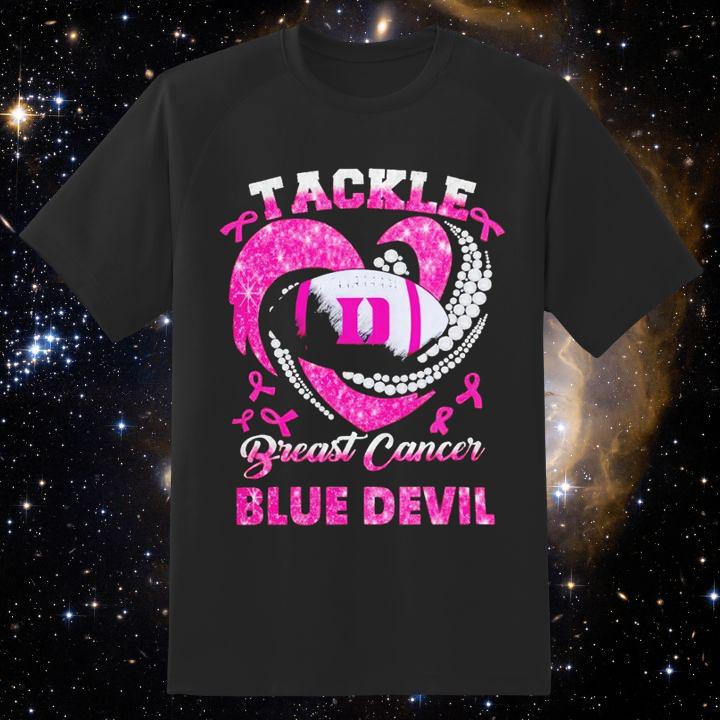 Duke Blue Devils Tackle Breast Cancer Awareness Diamond Heart T-Shirt
