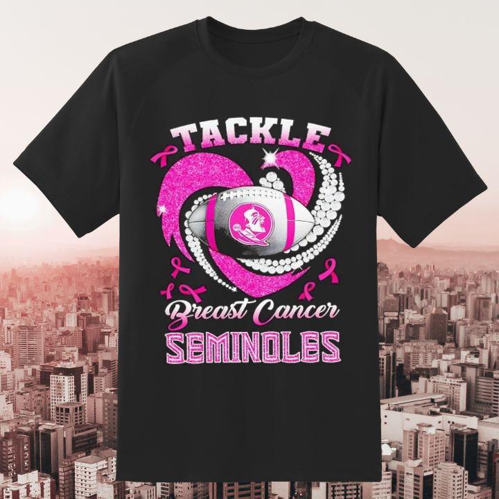 Florida State Seminoles Tackle Breast Cancer Awareness Diamond Heart Shirt