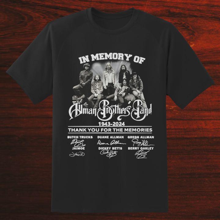 Dickey Betts 1943-2024 In Memory Of The Allman Brothers Band Signatures T-Shirt