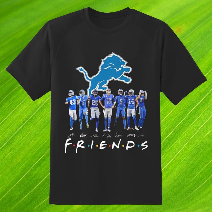Friends Detroit Lions Football Team Graphics Signatures T-Shirt