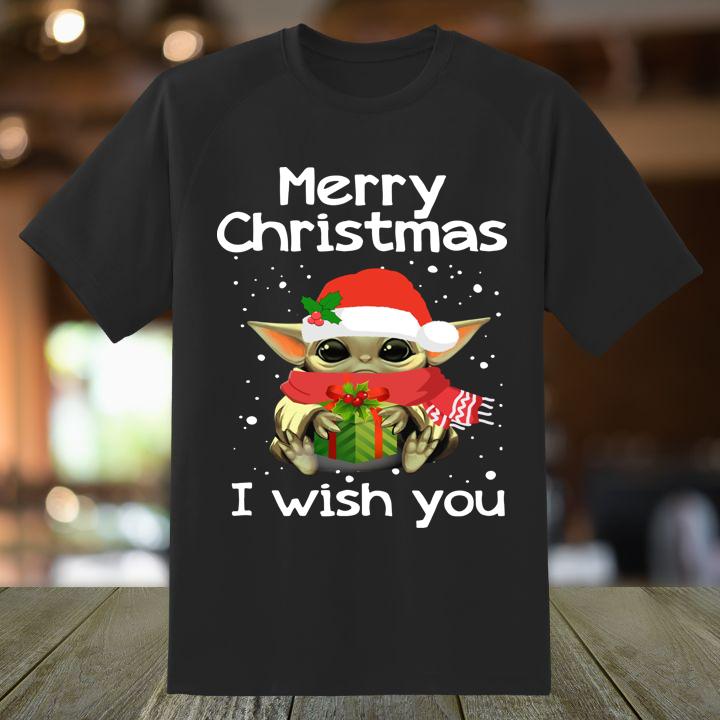 Star Wars Baby Yoda Merry Christmas I Wish You Shirt