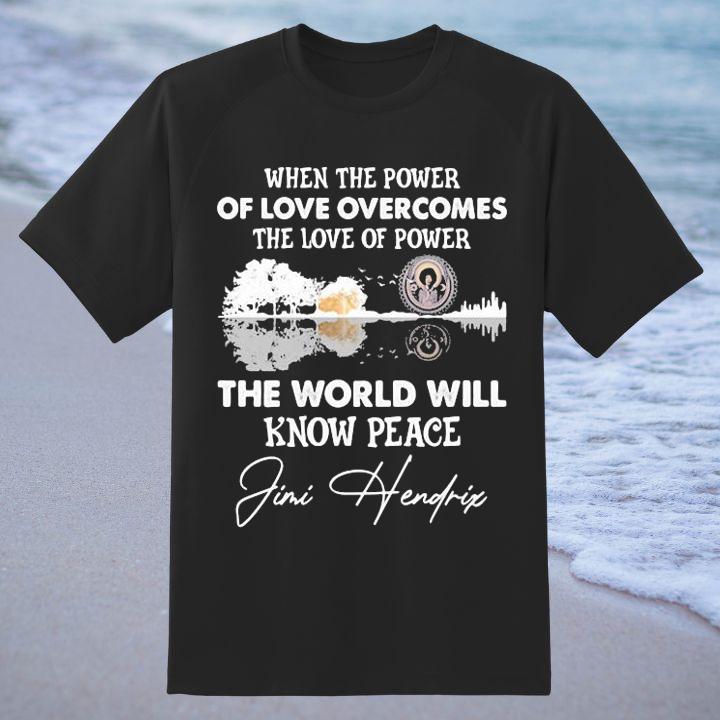 Limited Edition Jimi Hendrix Guitar Lake Shirt - Power of Love Design