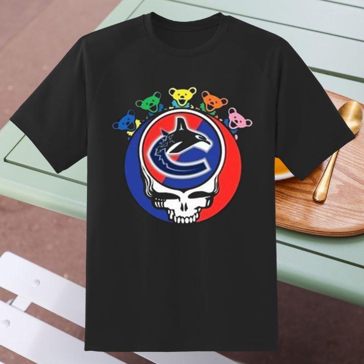 Official Grateful Dead Bears Vancouver Canucks Hockey T-Shirt