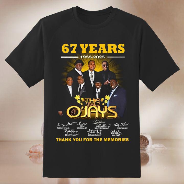 The O'Jays 67Th Anniversary 1958-2025 Signed Thank You Memories T-Shirt