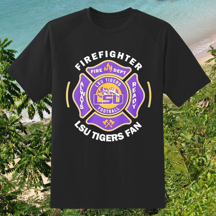 Fire Dept LSU Tigers Logo Football Firefighter T-Shirt