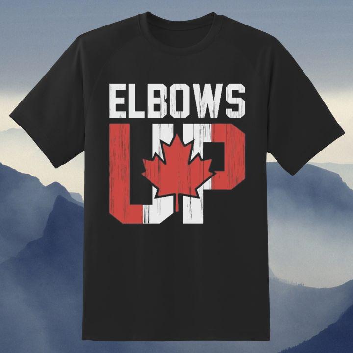 Elbows Up Maple Leaf Canada Flag J'Aime Le Canada Patriotic T-Shirt