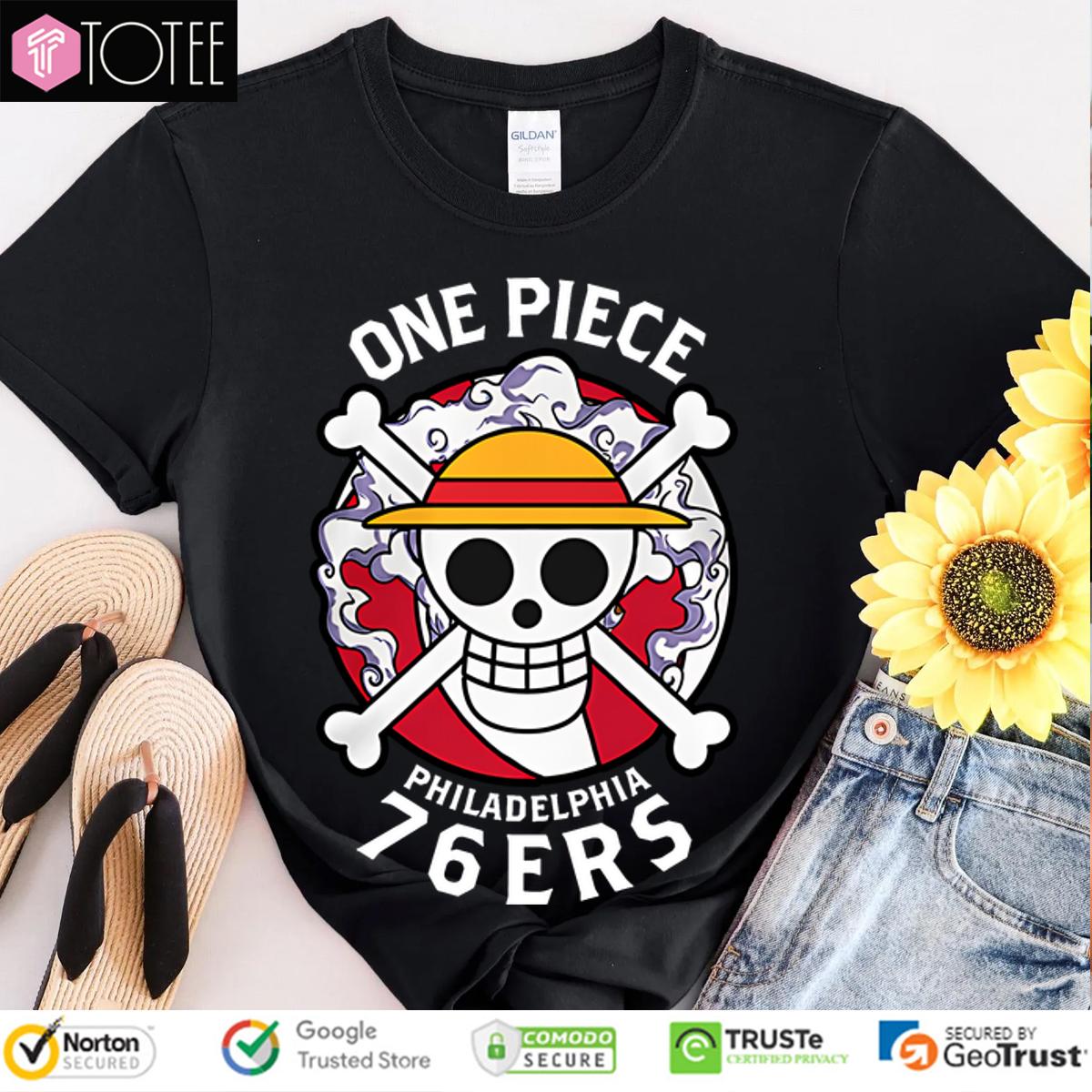 Philadelphia 76ers X One Piece Luffy Gear 5 Logo T-Shirt