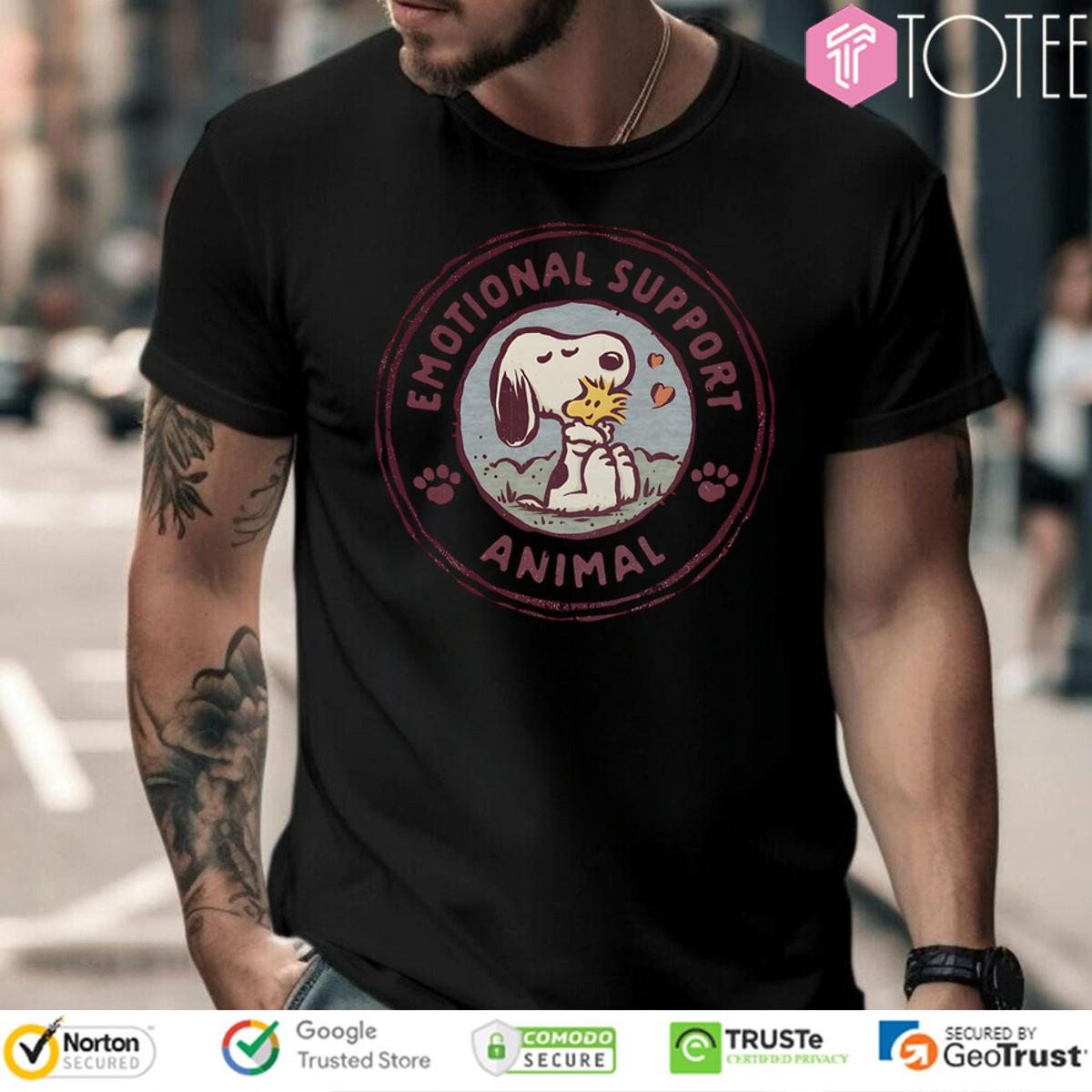 Snoopy And Woodstock Peanuts Emotional Support Animal Shirt