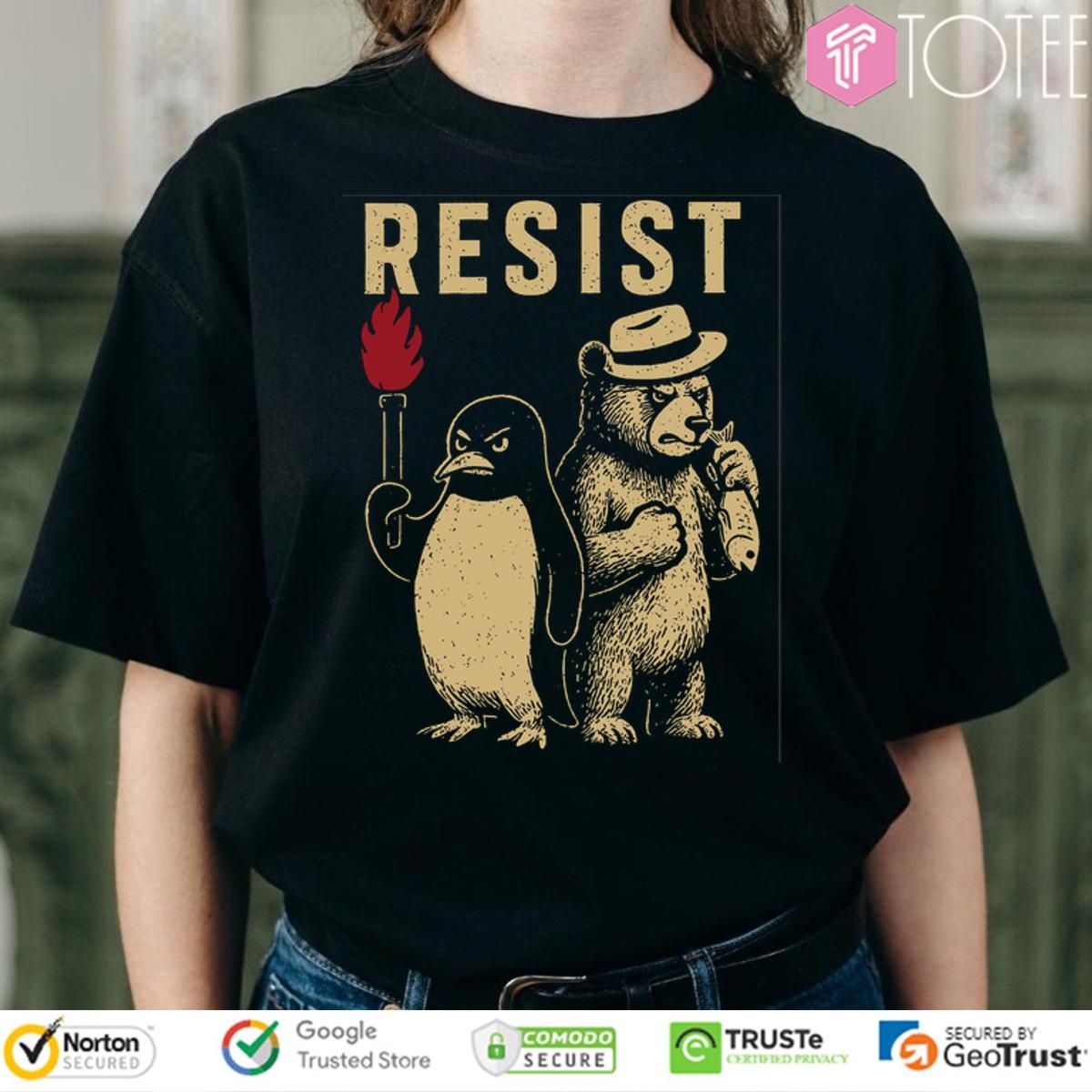 Penguins And Bears Resist Tariff More Fish T-shirt