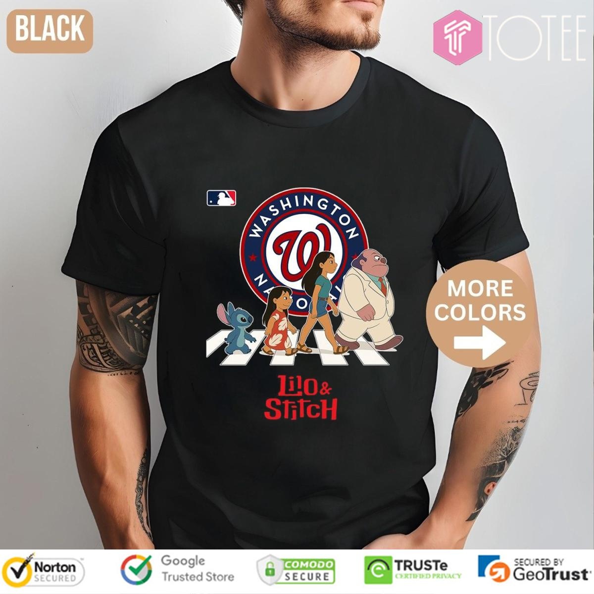 Lilo And Stitch Abbey Road Washington Nationals Baseball T-shirt