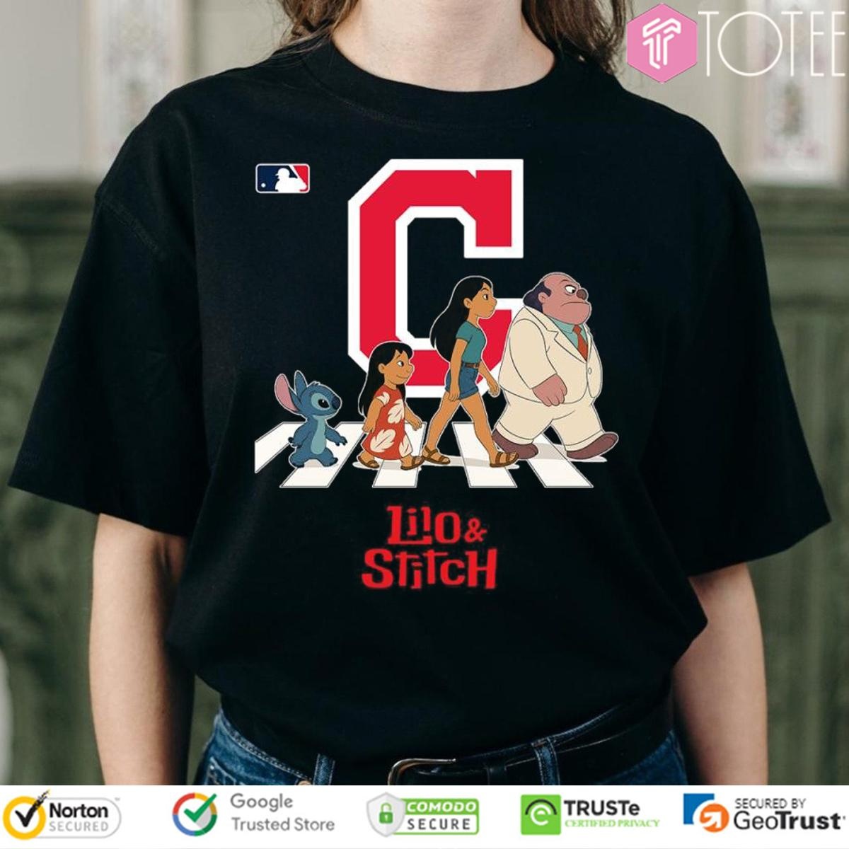 Cleveland Indians Lilo And Stitch Abbey Road Cleveland Guardians T-shirt