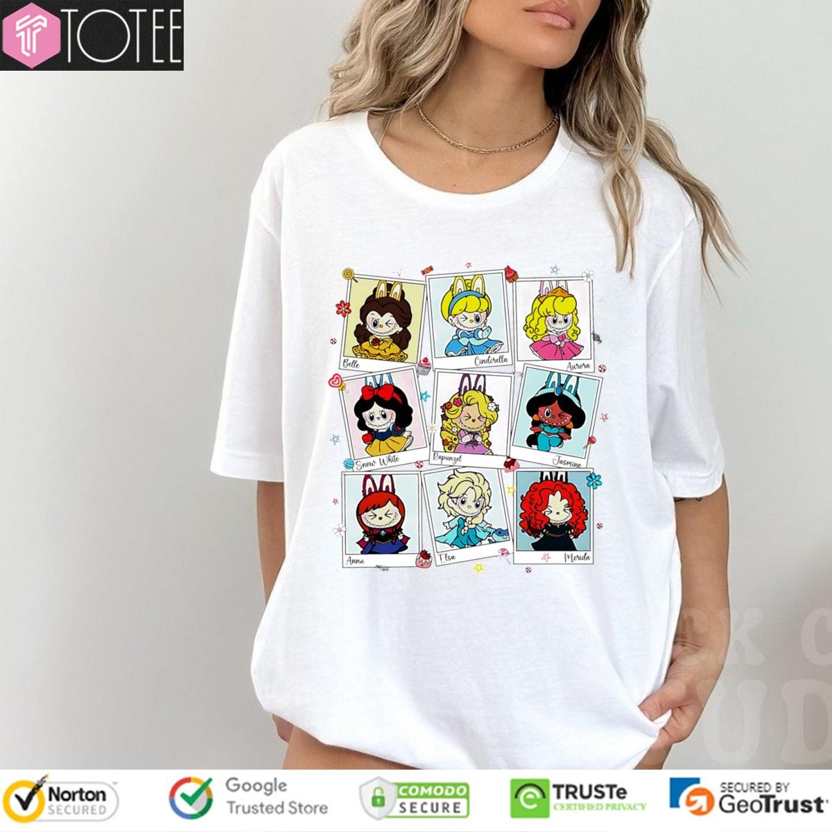 Labubu Parody Disney Princess Chibi T-shirt