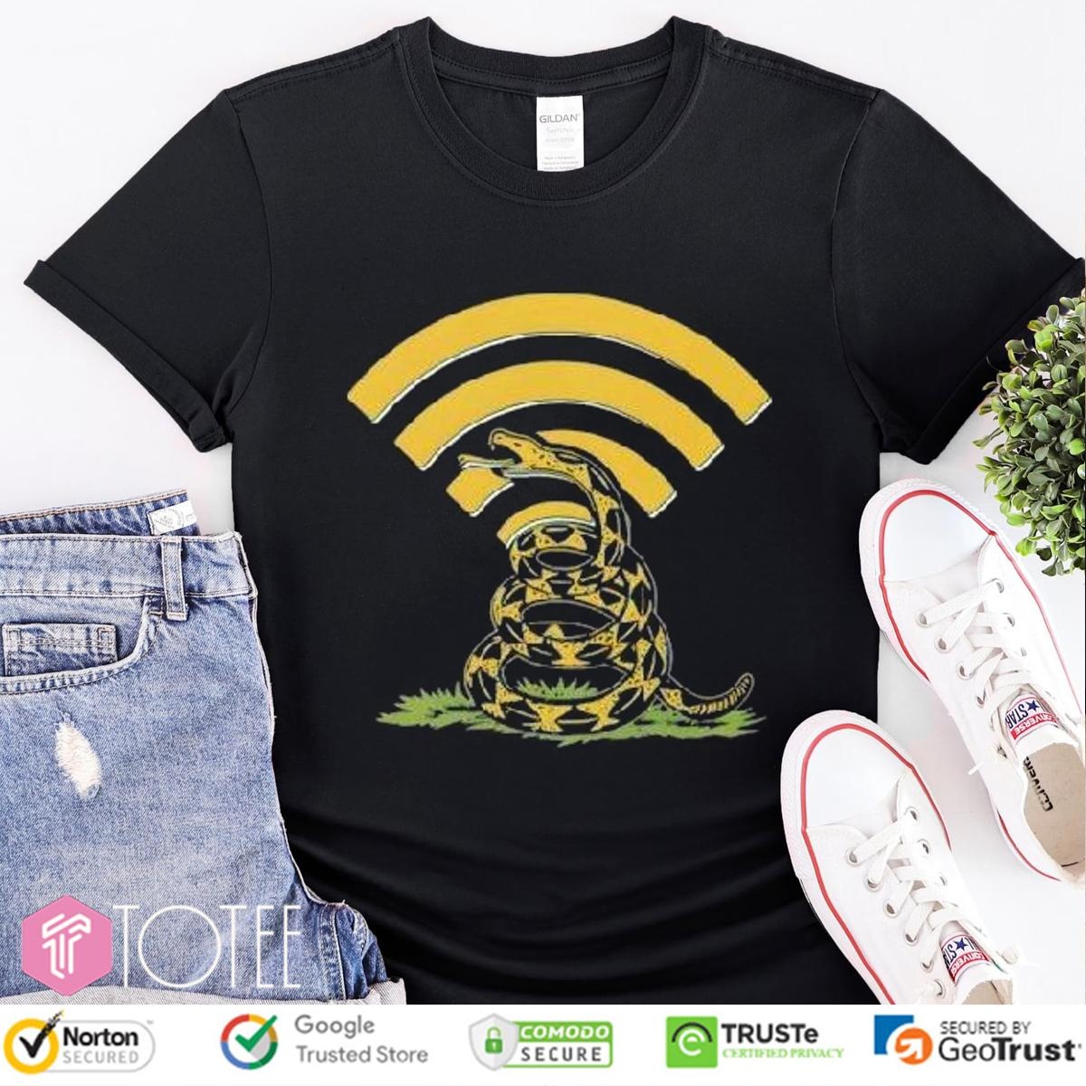 Gadsden Flag Dont Tread On The Internet Wi-Fi T-shirt