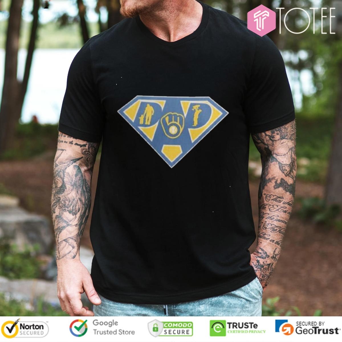 Super Dad Milwaukee Brewers Superman Fathers Day T-shirt