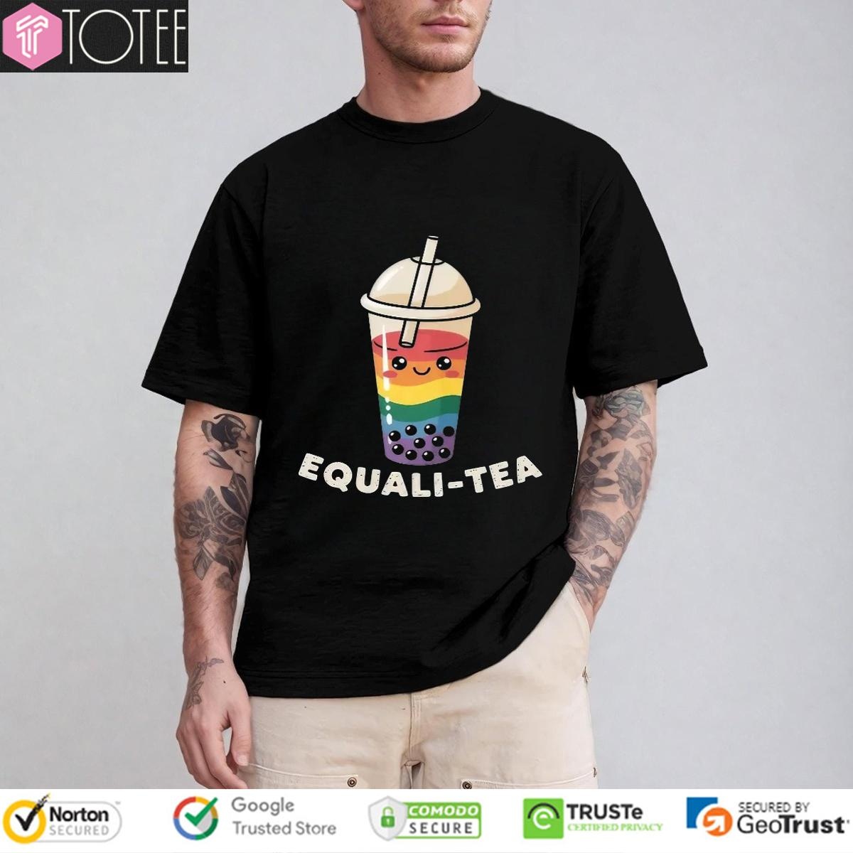 Boba Bubble Milk Tea Equali-Tea Lgbt Pride Rainbow T-shirt