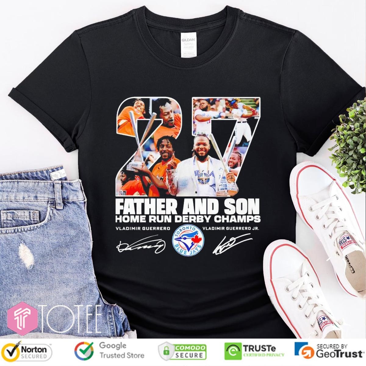 Vladimir Guerrero Father And Son Home Run Derby Champs Blue Jays Signatures T-shirt