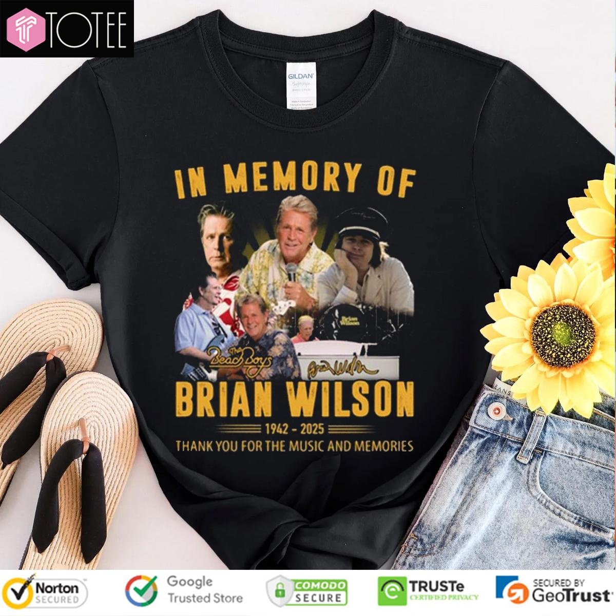 In Memory Of Brian Wilson 1942-2025 Thank You For Music And Memories Shirt