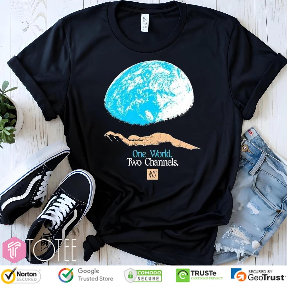 Nts One World Two Channels Hand World Earth Shirt