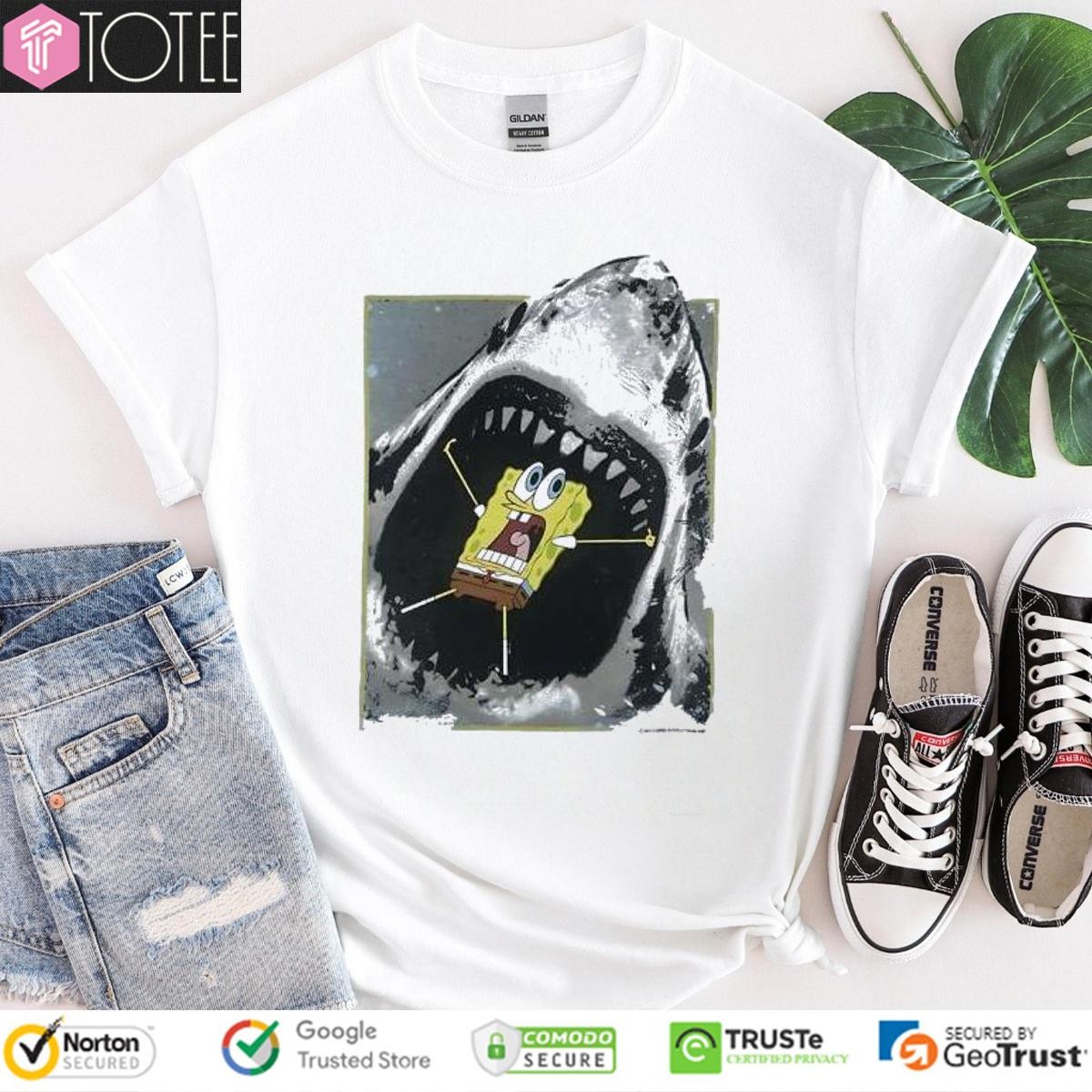 Shark Attack Spongebob Squarepants Jaws T-shirt