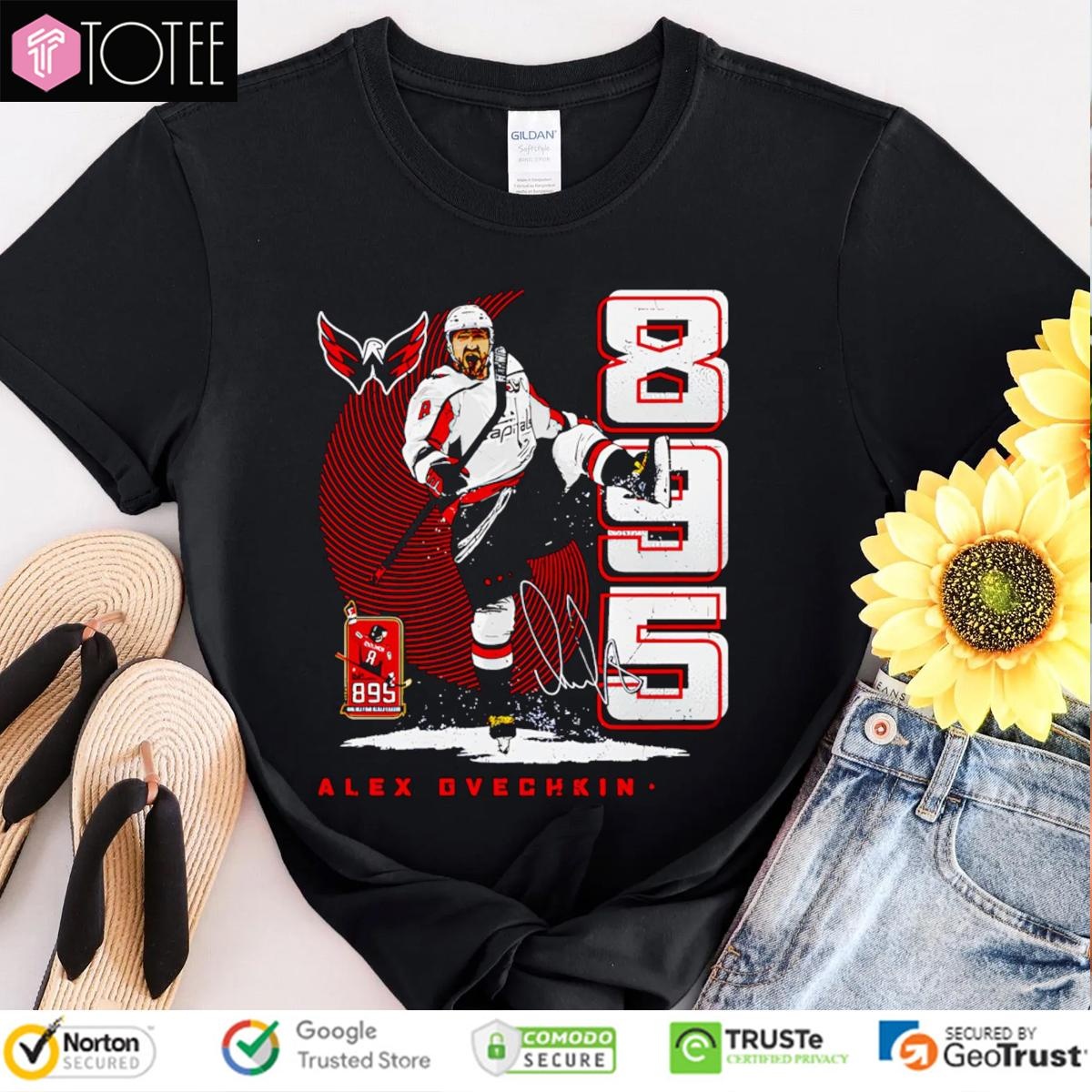 Alex Ovechkin 895 Goals Scorer Washington Capitals Signature T-shirt