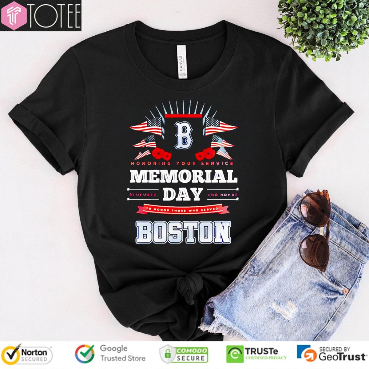 Honoring Your Service Memorial Day Boston Red Sox Baseball T-shirt