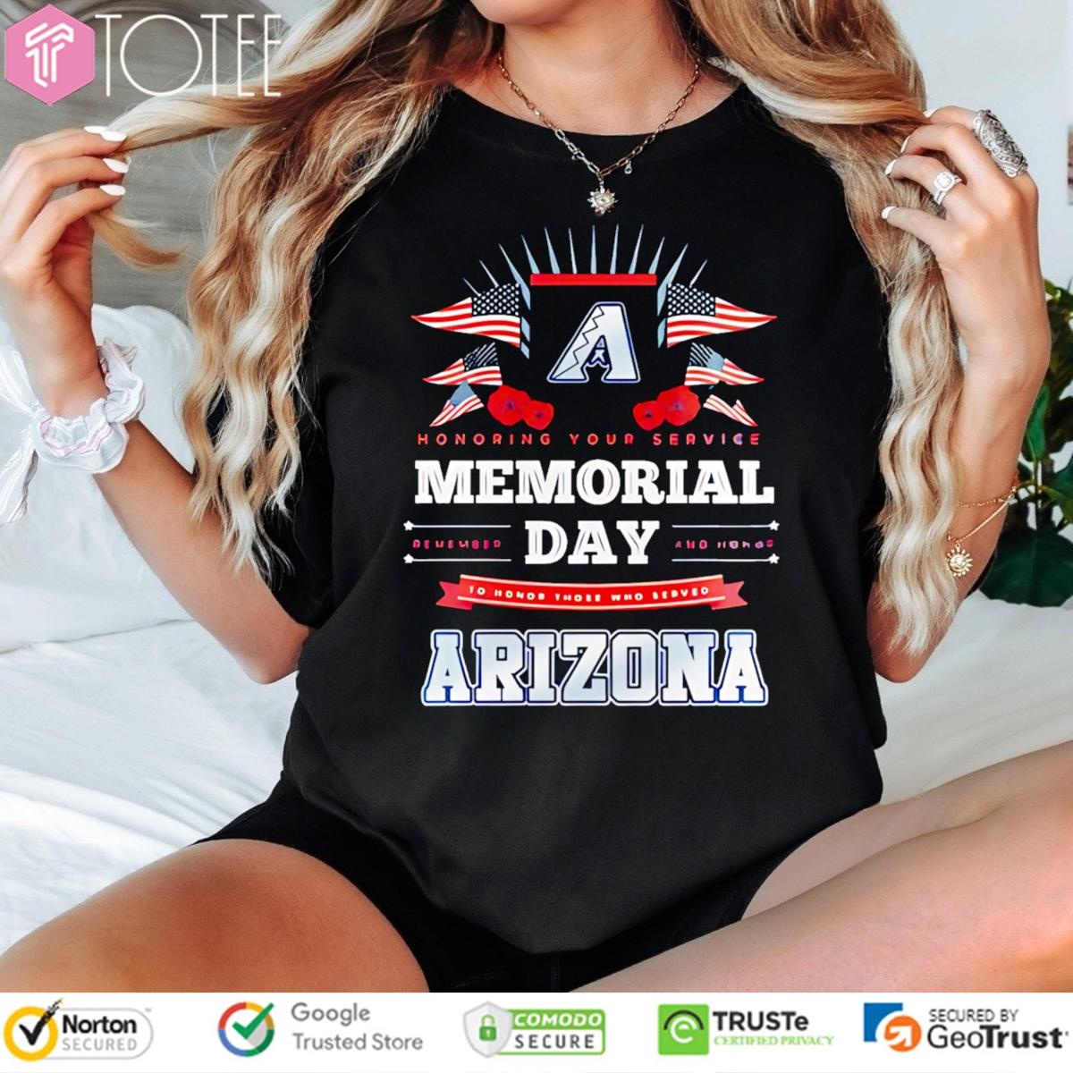 Honoring Your Service Memorial Day Arizona Diamondbacks Baseball T-shirt