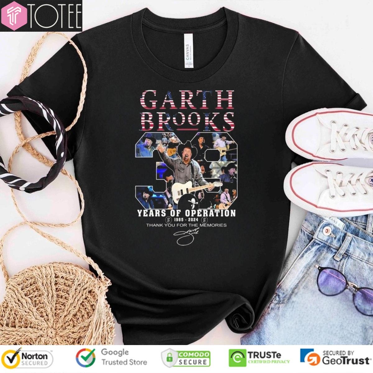 Garth Brooks 39 Years Of Operation 1985-2024 Signature T-shirt